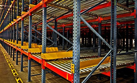 Empty racks in warehouse