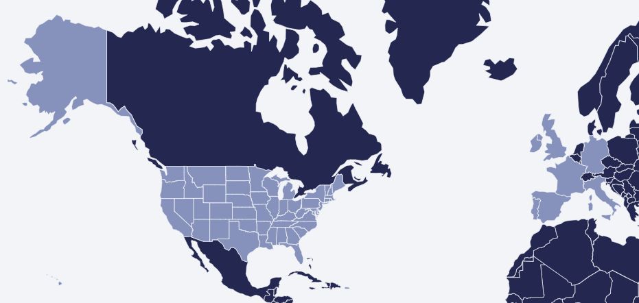 Map which highlights Realty Income's diverse portfolio