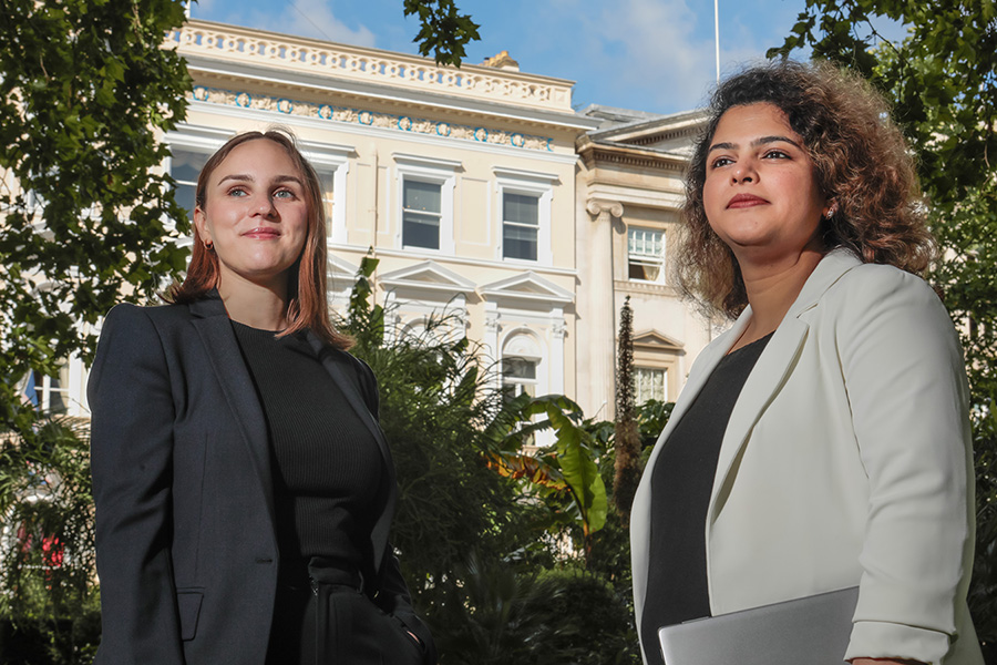 Two female employees